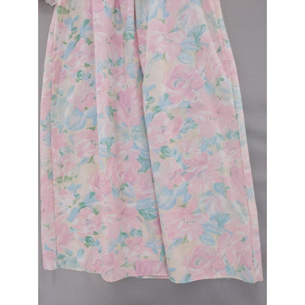 Vintage Miss Elaine Nightgown Sz Medium Pink Floral Lace Trim Short Sleeve USA - Picture 4 of 11